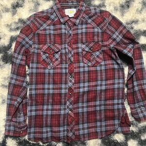 Classic Red and Blue Plaid Men's Shirt